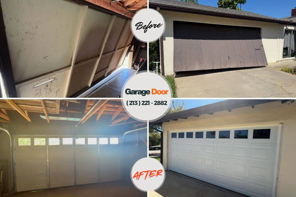 Before and after: garage door repair Anahola, HI